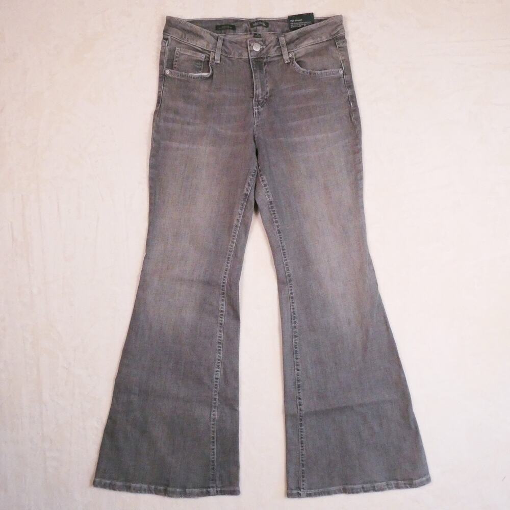 NWT Wild Fable Grey Flare Jeans Sz 10 Midrise Stretch Boho Y2K Bellbottom Retro